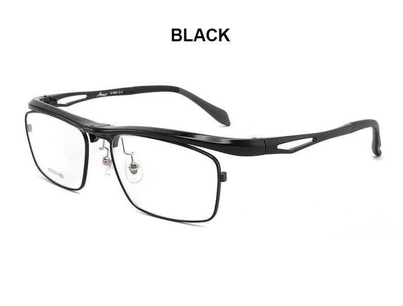 Chashma Ottica Unisex Full Rim Square Titanium Flip Up Eyeglasses 72969 — view 2 | Chashma Ottica at FuzWeb