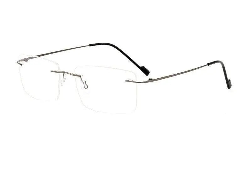 Chashma Ottica Unisex Rimless Square Rectangle Titanium Eyeglasses 763