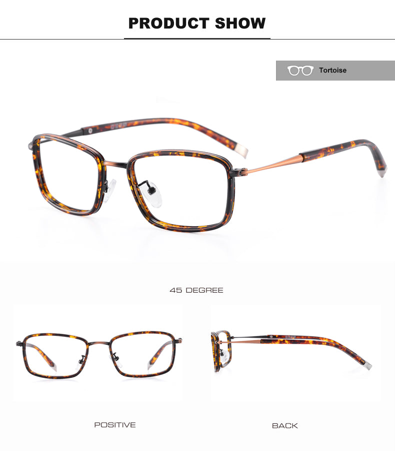 Oveliness Women's Full Rim Square Acetate Alloy Eyeglasses 390037.