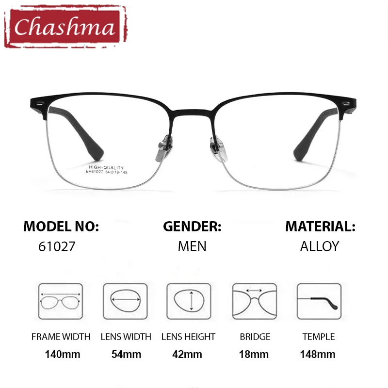 Chashma Unisex Full Rim Square Alloy Eyeglasses 561027