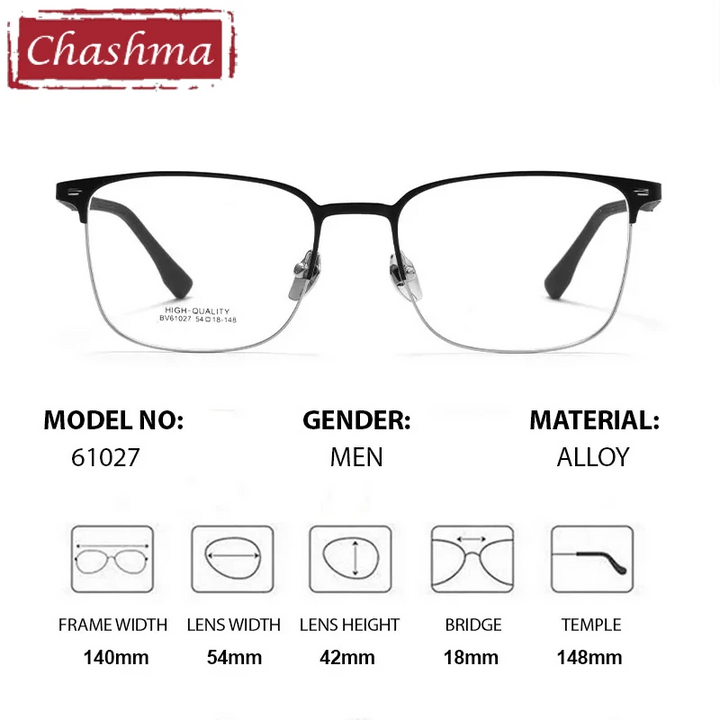 Chashma Unisex Full Rim Square Alloy Eyeglasses 561027