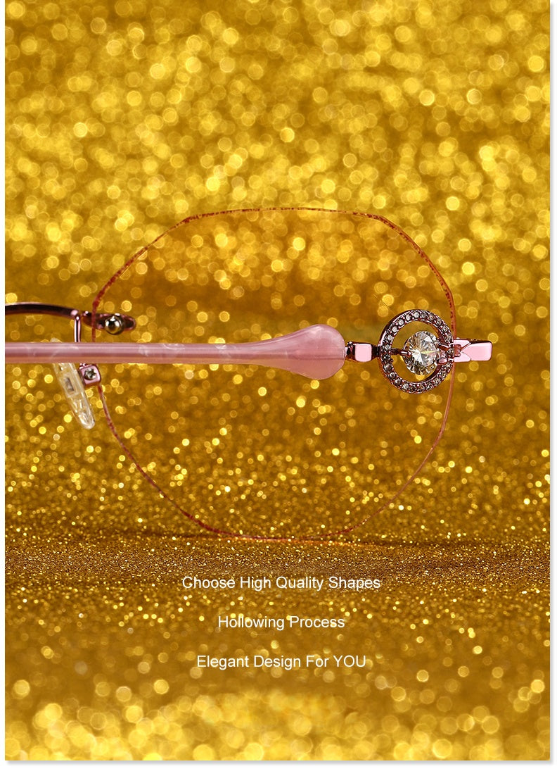 Chashma Ottica Womens Rimless Big Polygon Titanium Eyeglasses 309776 — view 1 | Chashma Ottica at FuzWeb