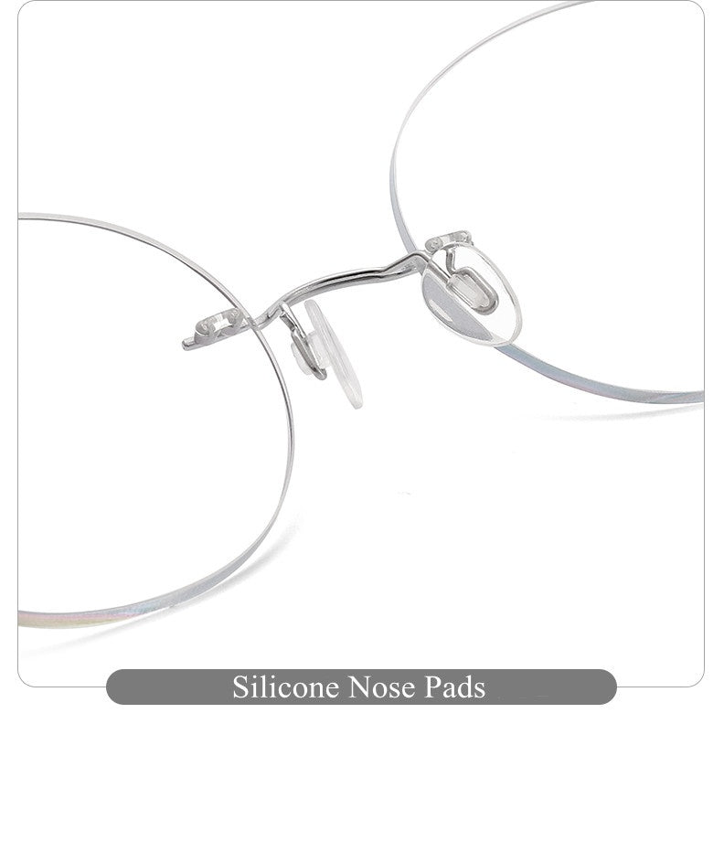 Chashma Unisex Rimless Round 2g Titanium Eyeglasses 6074 — view 5 | Chashma at FuzWeb