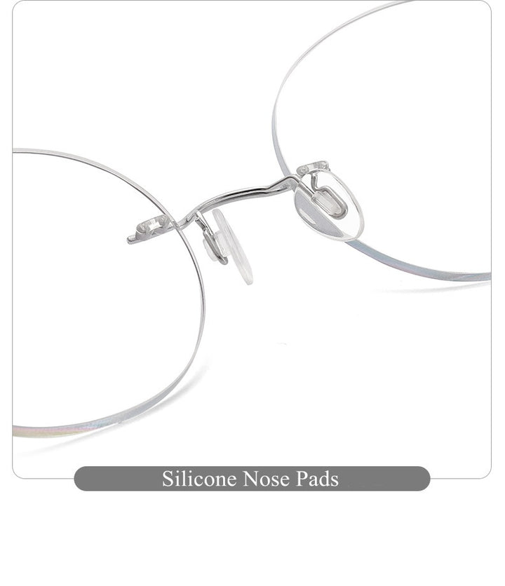 Chashma Unisex Rimless Round 2g Titanium Eyeglasses 6074 — view 5 | Chashma at FuzWeb