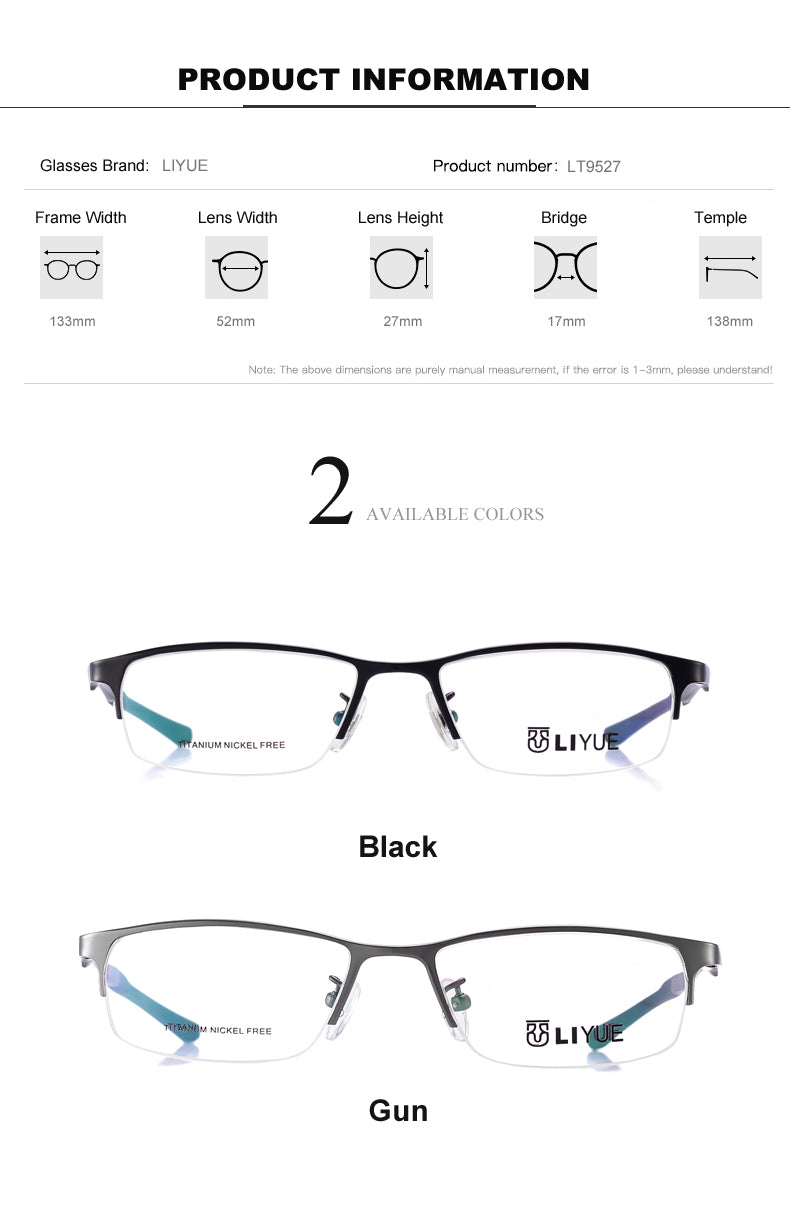 Oveliness Womens Semi Rim Oval Rectangle Titanium Eyeglasses 29527 — view 1 | Oveliness at FuzWeb