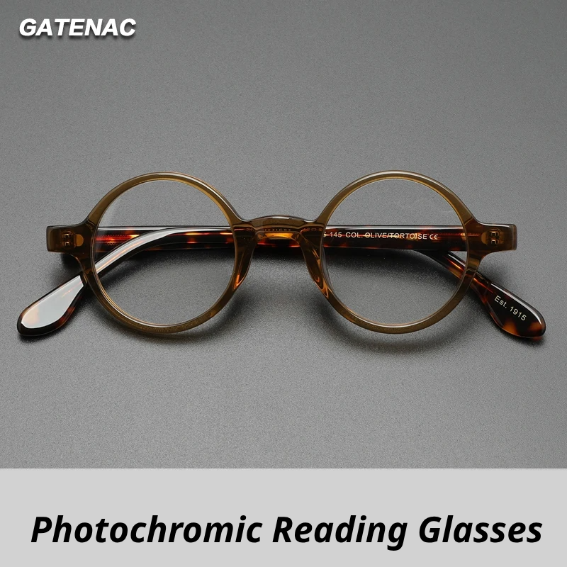 Gatenac Women's Full Rim Round Acetate Photochromic Reading Glasses G56002