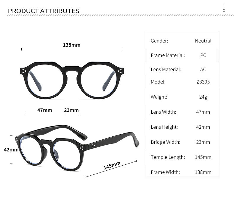 Kocolior Unisex Full Rim Round Acetate Reading Glasses 3395.