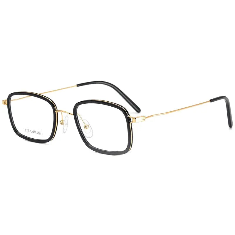 Krasivyy Unisex Full Rim Square Acetate Titanium Eyeglasses 16046.