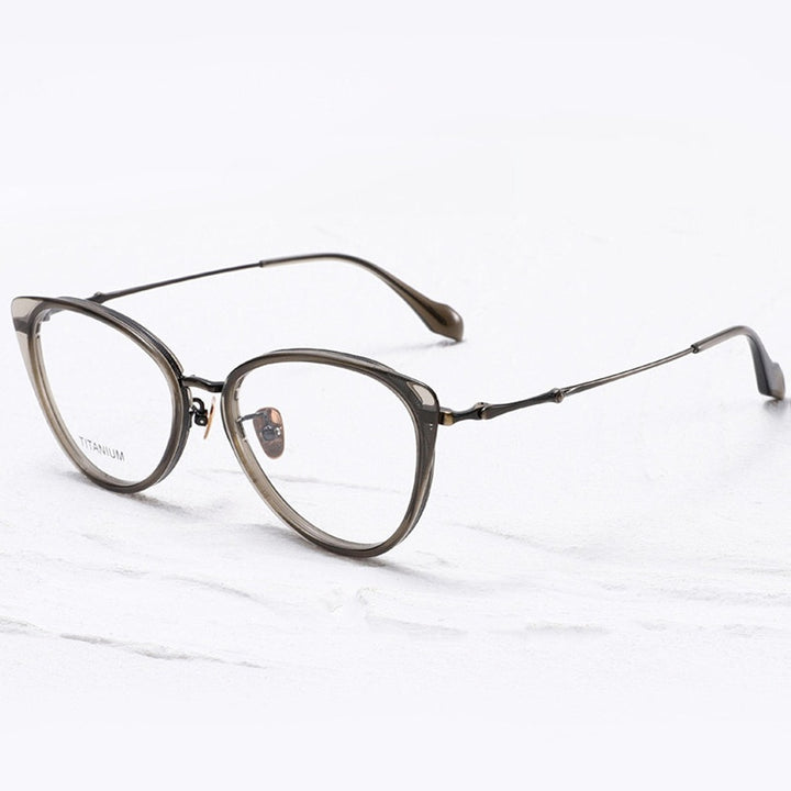 Chashma Unisex Full Rim Oval Acetate Titanium Eyeglasses 881660.