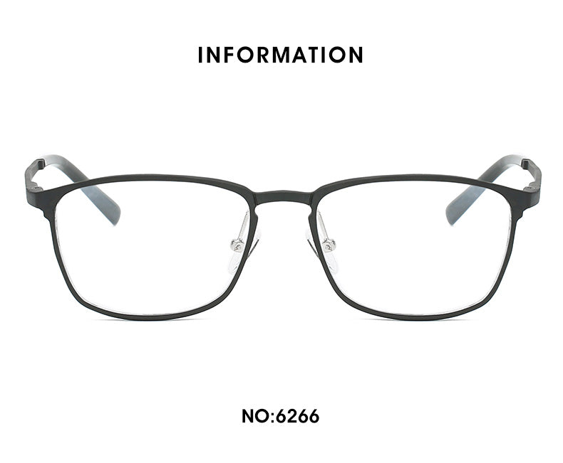 Hdcrafter Mens Full Rim Square Alloy Frame Eyeglasses P6266 — view 2 | Hdcrafter Eyeglasses at FuzWeb