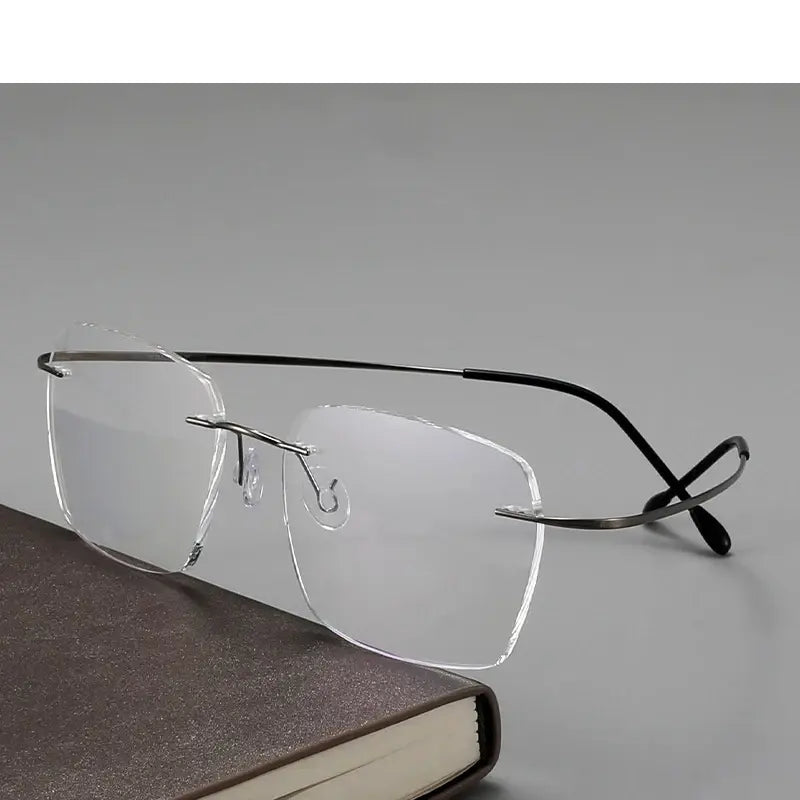 Hdcrafter Unisex Rimless Square Titanium Frames 160250 FuzWeb