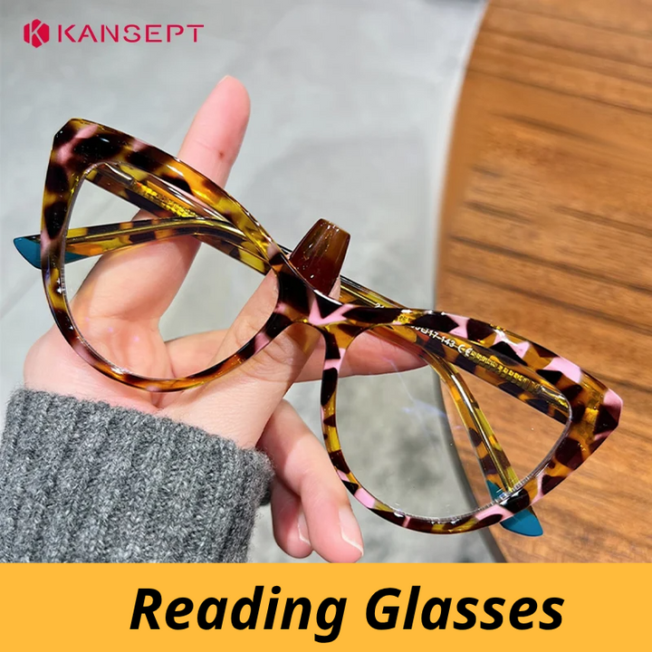 Kansept Women's Full Rim Cat Eye Tr 90 Alloy Reading Glasses 712156
