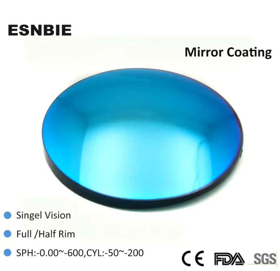 Esnbie 1.56 Index Single Vision Mirror Polarized Sunglass Lenses.