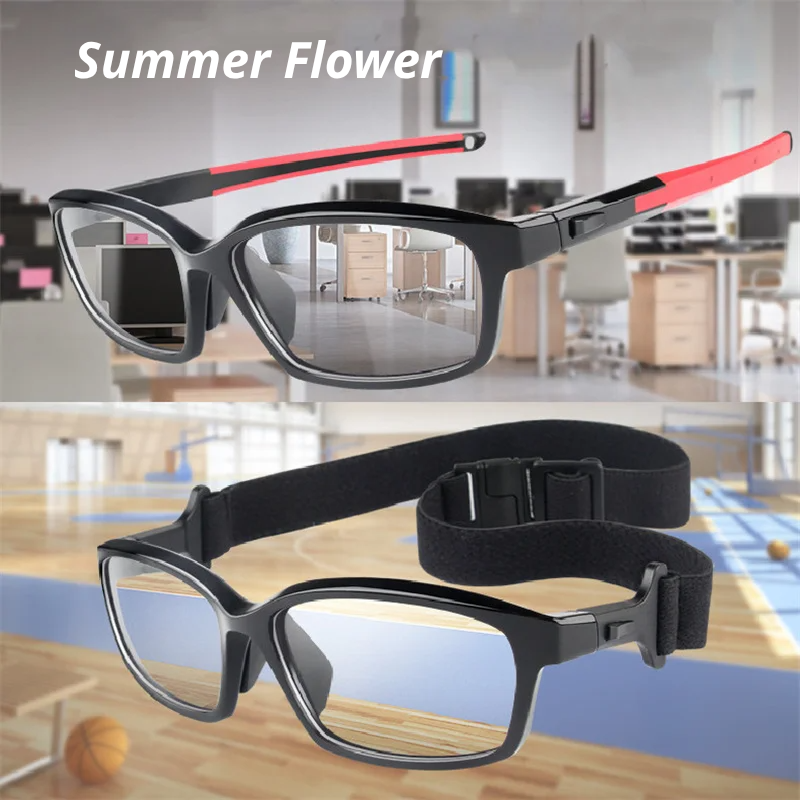 Summer Flower Men's Full Rim Square Tr 90 Titanium Eyeglasses 611018