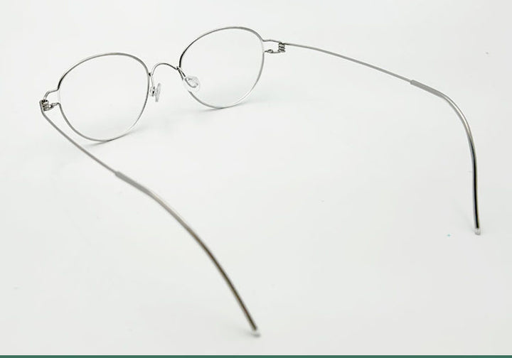 Yujo Unisex Full Rim Oval Steel Custom Nose Bridge Eyeglasses 150591.
