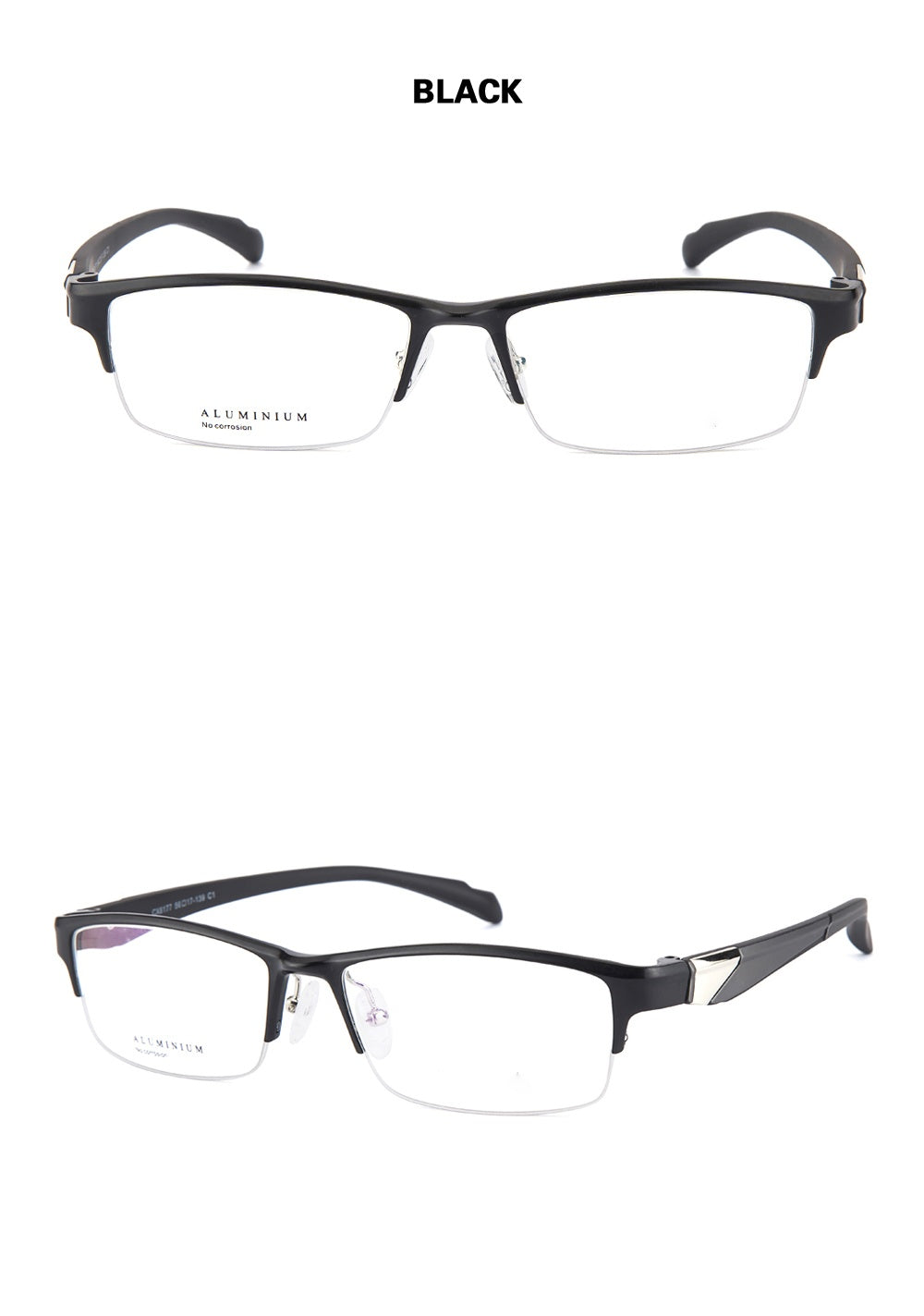 Chashma Ottica Mens Semi Rim Square Tr 90 Alloy Sport Eyeglasses 6177 — view 2 | Chashma Ottica at FuzWeb