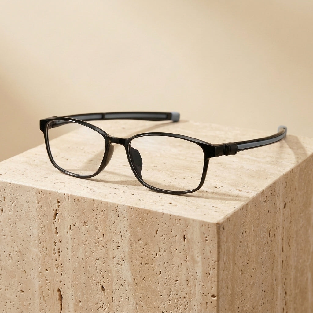 Chashma Ottica Women TR90 Titanium Eyeglasses 22204 - Black Gray