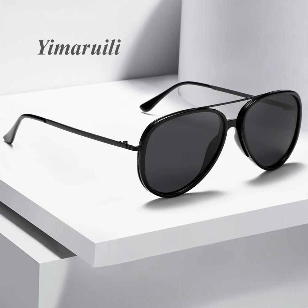 Yimaruili Unisex Full Rim Oval Double Bridge Alloy Sunglasses 28481