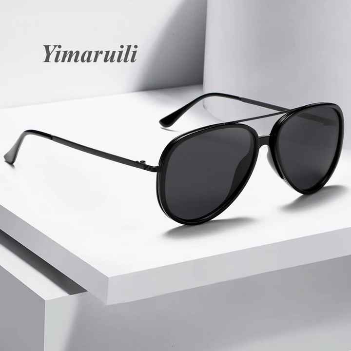 Yimaruili Unisex Full Rim Oval Double Bridge Alloy Sunglasses 28481