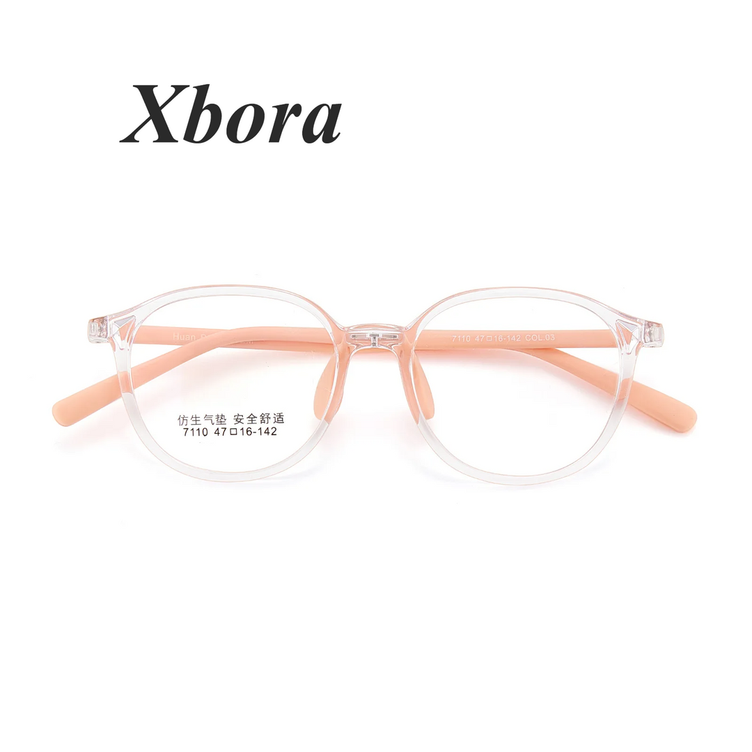 Xbora Unisex Youth's Full Rim Oval Square Tr 90 Silicone Eyeglasses 7110
