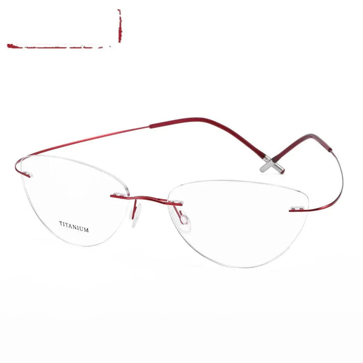 Chashma Ottica Unisex Rimless Cat Eye Titanium Eyeglasses 720003