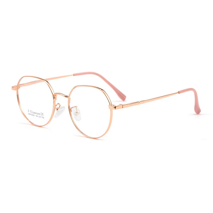 Gmei Optical SRH55001 women's round titanium prescription eyeglasses — view 3