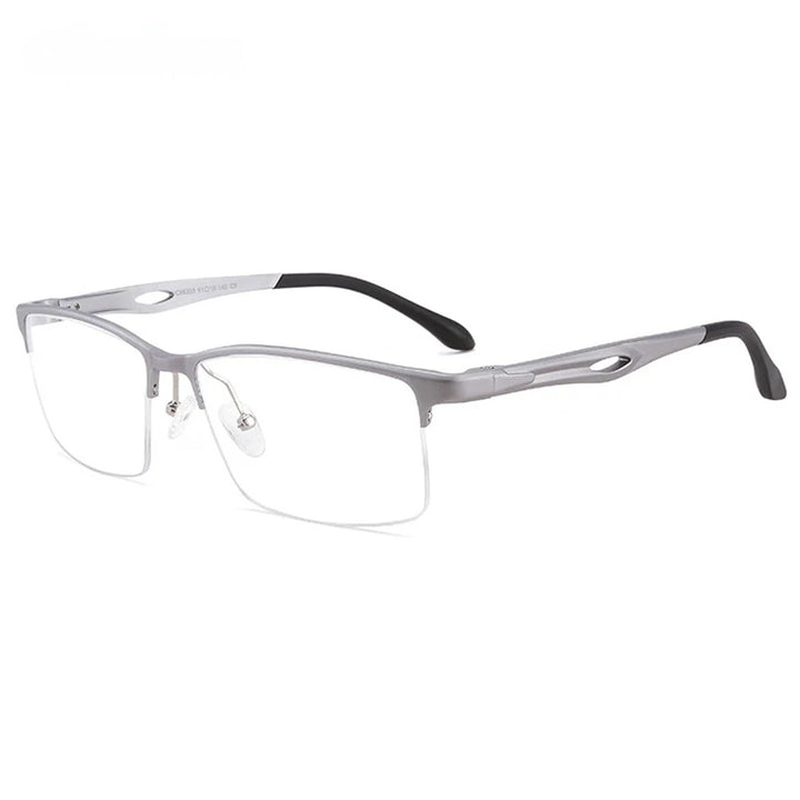 Chashma Ochki Unisex Large Semi Rim Square Aluminum Magnesium Sport Eyeglasses 6323 — view 9 | Chashma Ochki at FuzWeb