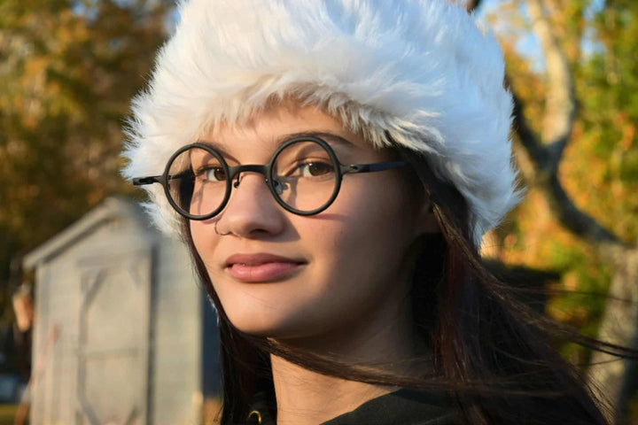 Black Mask Unisex Full Rim Round Titanium Eyeglasses Clip On Sunglasses 495976