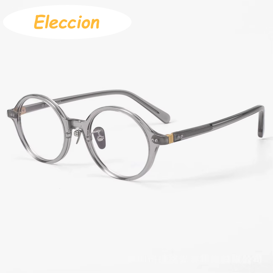 Eleccion Women's Full Rim Round Acetate Eyeglasses 94253 Full Rim Eleccion Gray