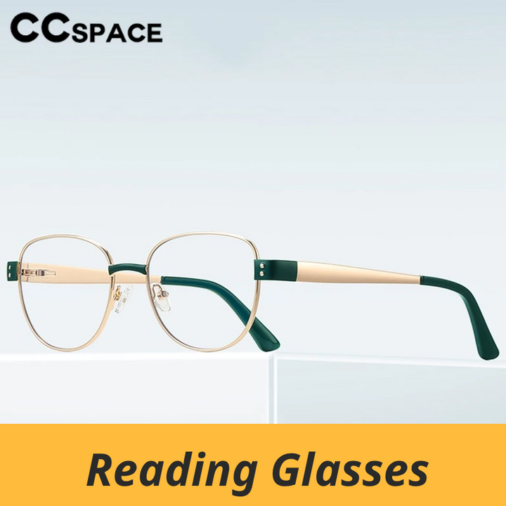 CCspace Women's Full Rim Round Tr 90 Alloy Reading Glasses 802721