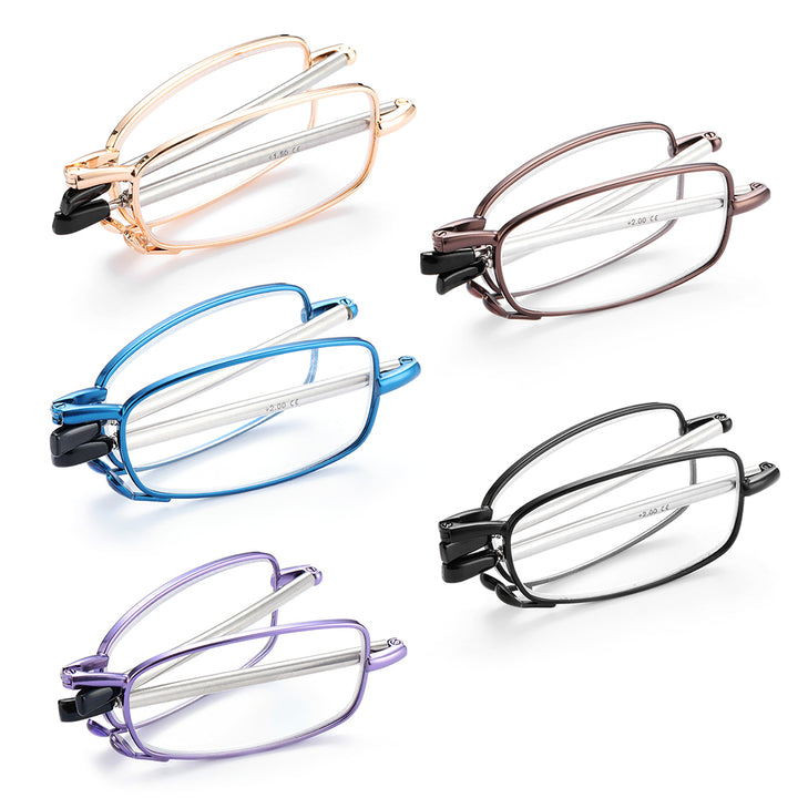 Gootrades Unisex Full Rim Square Alloy Foldable Reading Glasses 5923 — view 3 | Gootrades at FuzWeb