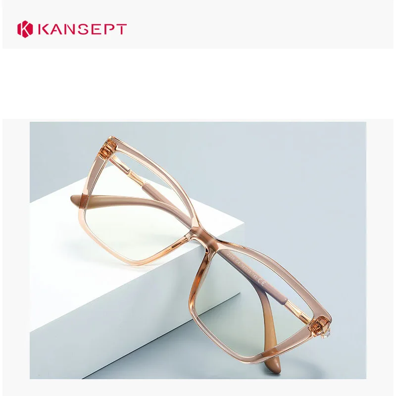 Kansept Women's Full Rim Square Tr 90 Titanium Reading Glasses 22387