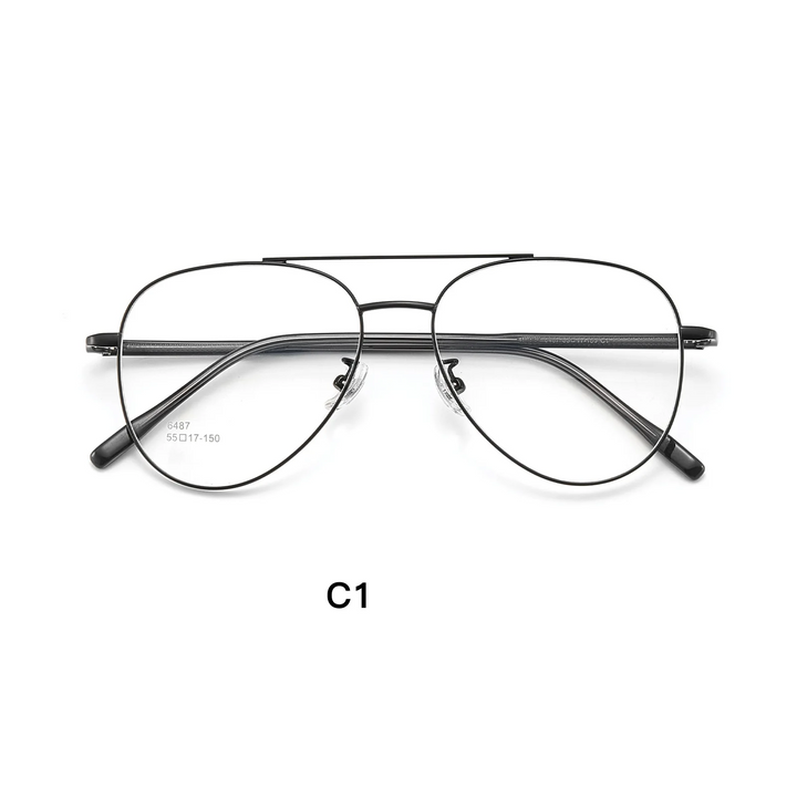 Gmei Optical 6487 men's full rim titanium alloy prescription eyeglasses — view 3