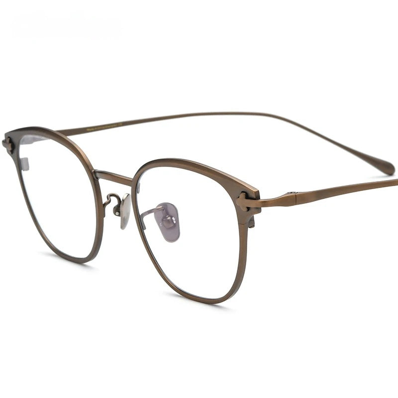 Chashma Ochki Unisex Full Rim Square Titanium Eyeglasses 314211.