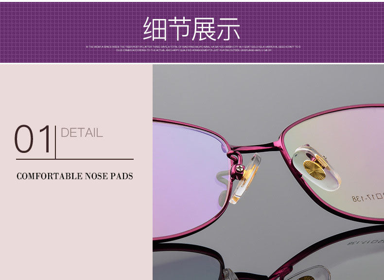 Womens Full Rim Oval Eyeglasses Alloy Frame 2854 — view 9 | Bclear at FuzWeb