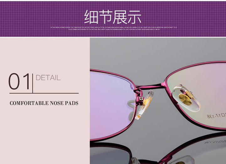 Womens Full Rim Oval Eyeglasses Alloy Frame 2854 — view 9 | Bclear at FuzWeb