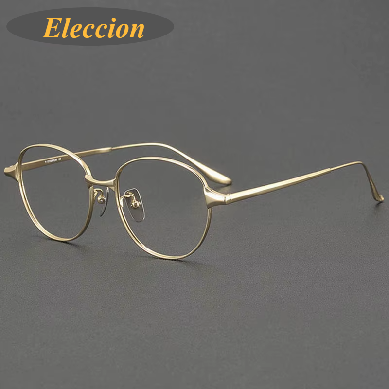 Eleccion Women's Full Rim Oval Square Titanium Eyeglasses 84173