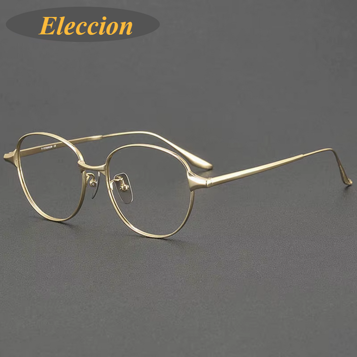 Eleccion Women's Full Rim Oval Square Titanium Eyeglasses 84173