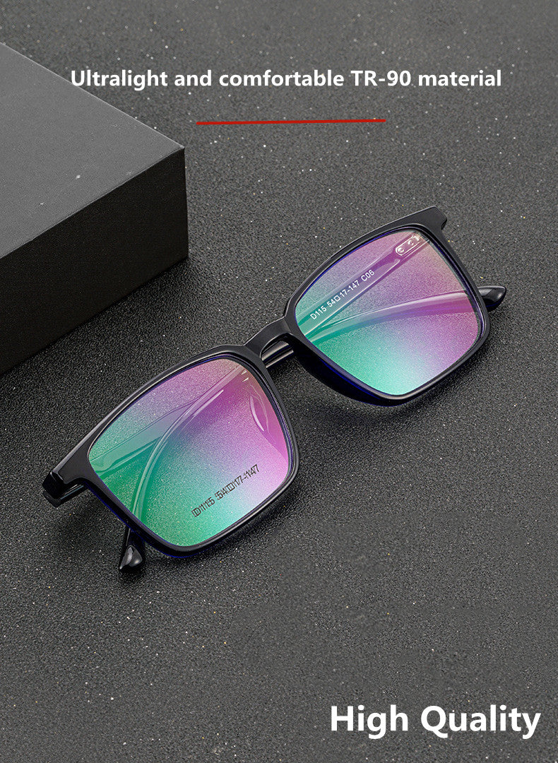 Kocolior Unisex Full Rim Square Acetate Tr 90 Hyperopic Reading Glasses D115 — view 2 | Kocolior at FuzWeb