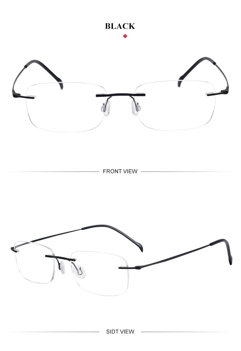 Chashma Unisex Rimless Square Titanium Eyeglasses 816006.