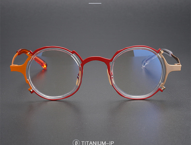 Aimee Unisex Full Rim Round Titanium Acetate Eyeglasses 4483.
