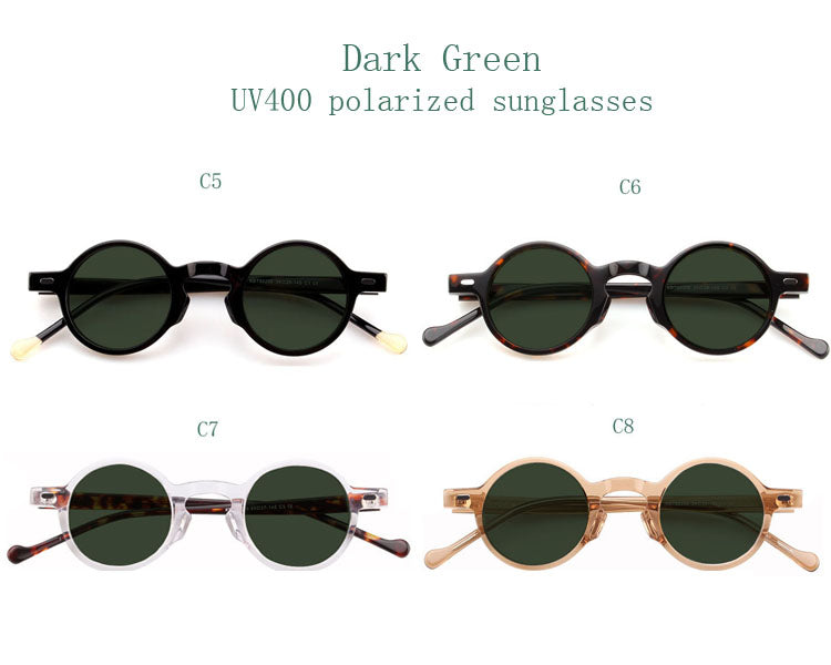 Yujo Unisex Full Rim Small Round Acetate Fiber Eyeglasses Y077.