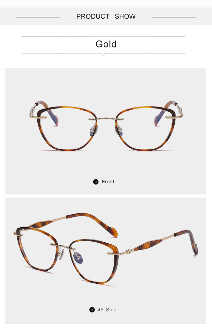 Krasivyy Unisex Full Rim Polygon Titanium Acetate Eyeglasses 316077.