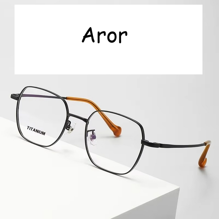 Aror Women's Full Rim Square Polygon Titanium Eyeglasses 495026