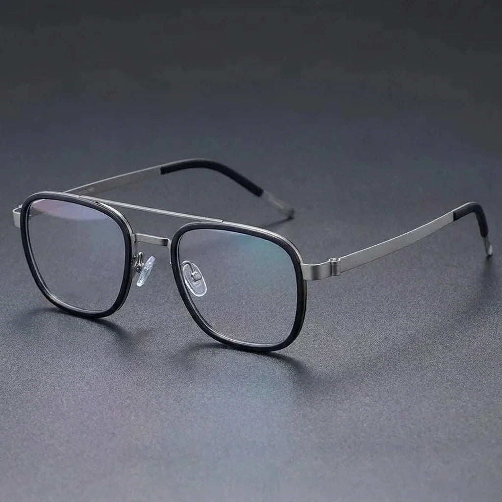 Aimee Unisex Full Rim Pilot Square Titanium Eyeglasses 9708 — view 1 | Aimee at FuzWeb