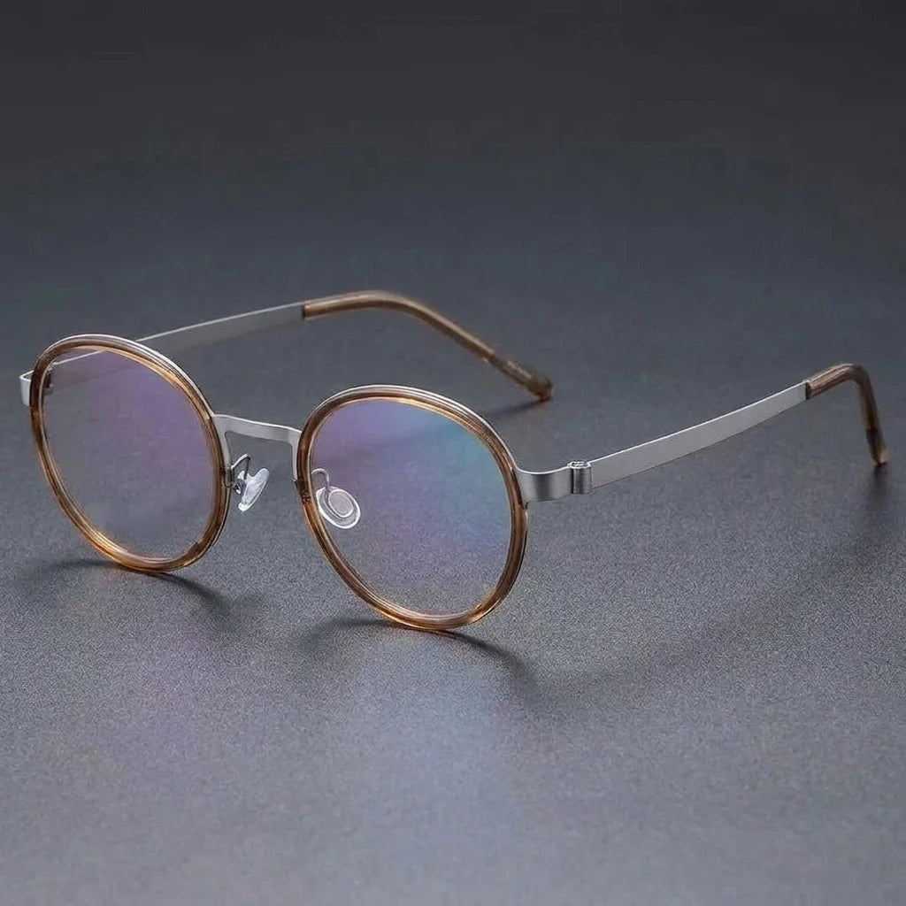 Aimee Unisex Full Rim Round Titanium Acetate Eyeglasses 9752 — view 2 | Aimee at FuzWeb
