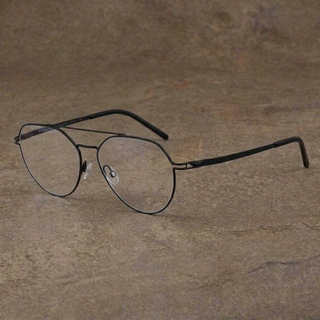 Aimee Unisex Full Rim Pilot Round Stainless Steel Eyeglasses Dana — view 1 | Aimee at FuzWeb
