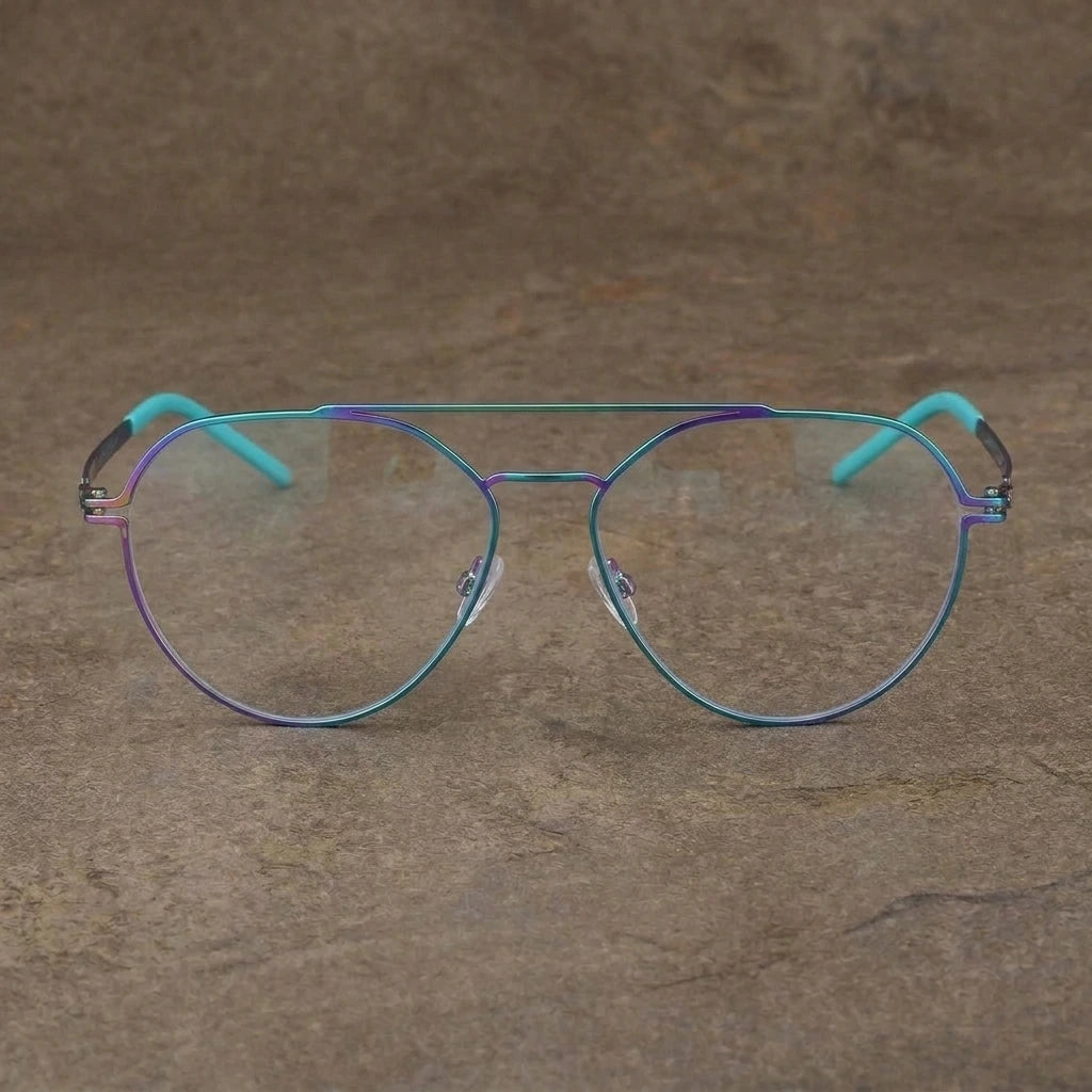 Aimee Unisex Full Rim Pilot Round Stainless Steel Eyeglasses Dana — view 2 | Aimee at FuzWeb