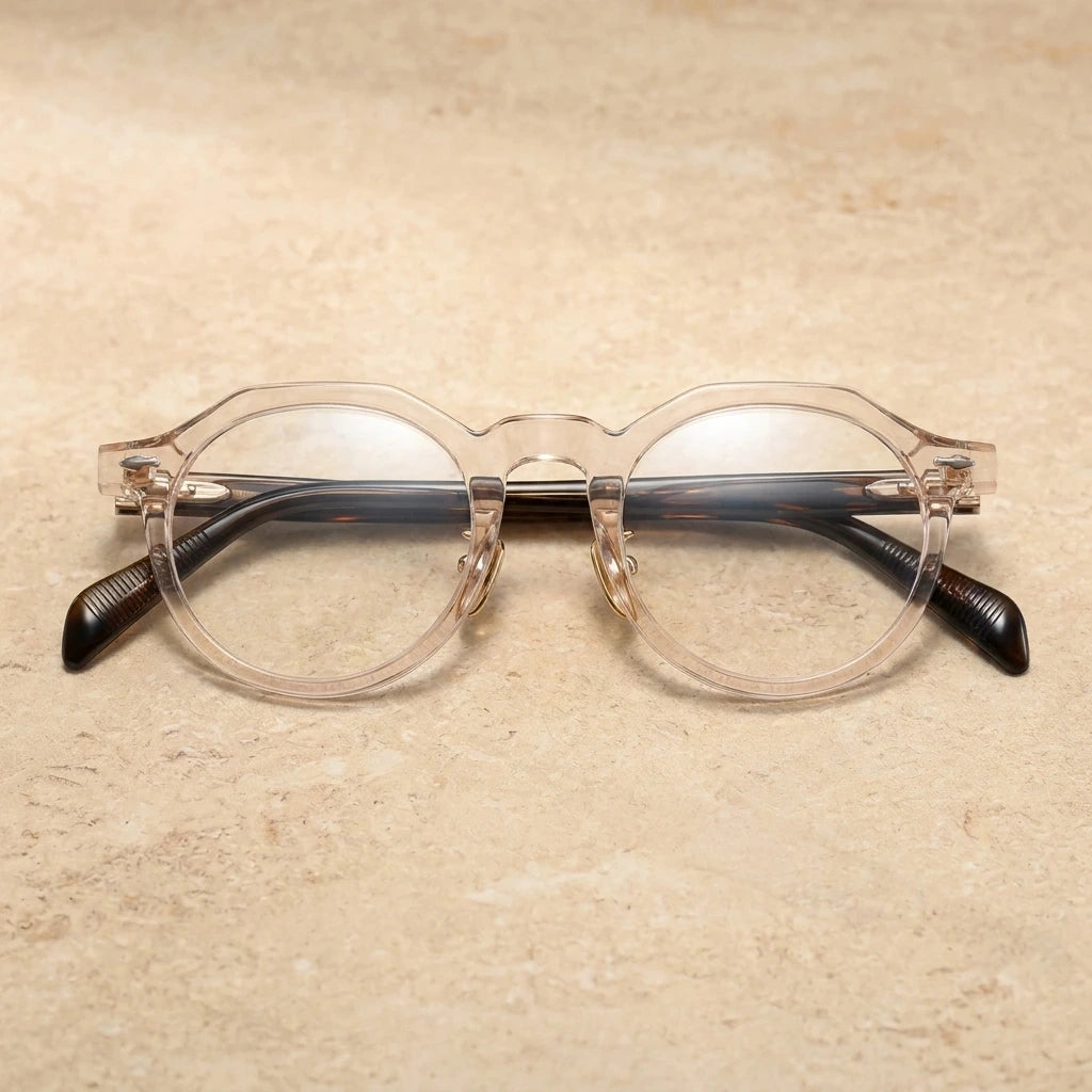 Aimee Unisex Full Rim Round Acetate Eyeglasses JMMRVRX — view 1 | Aimee at FuzWeb