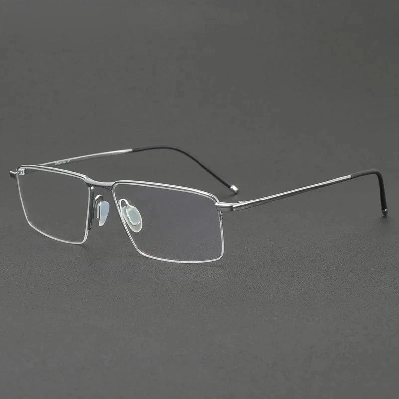Aimee Men's Full Rim Rectangular Square Titanium Eyeglasses P-8736 — view 2 | Aimee at FuzWeb